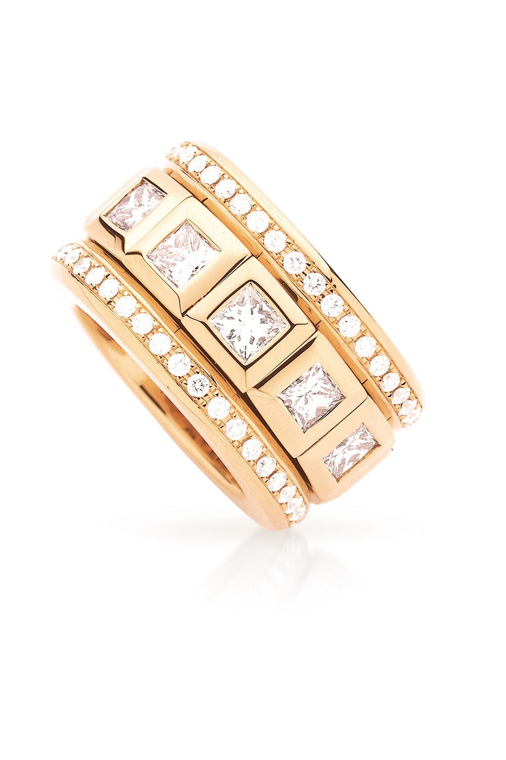 TAMARA COMOLLI-Princess Diamond Pave Ring - Rose Gold-ROSE GOLD