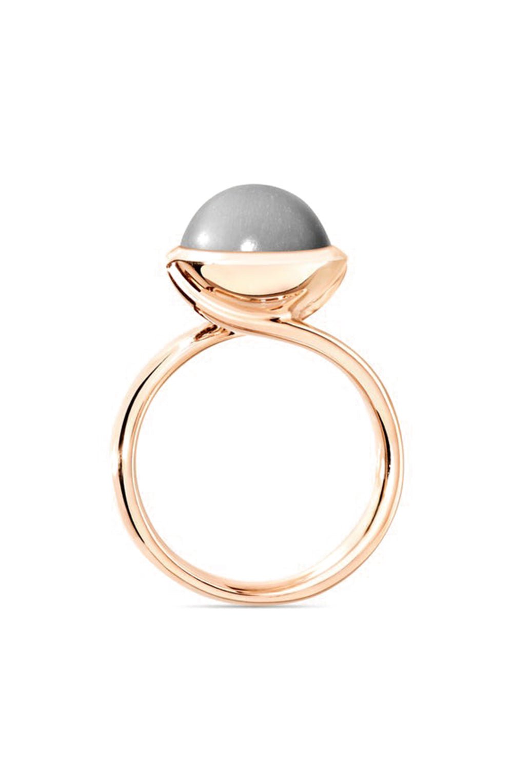 TAMARA COMOLLI-Moonstone Large Bouton Ring-ROSE GOLD