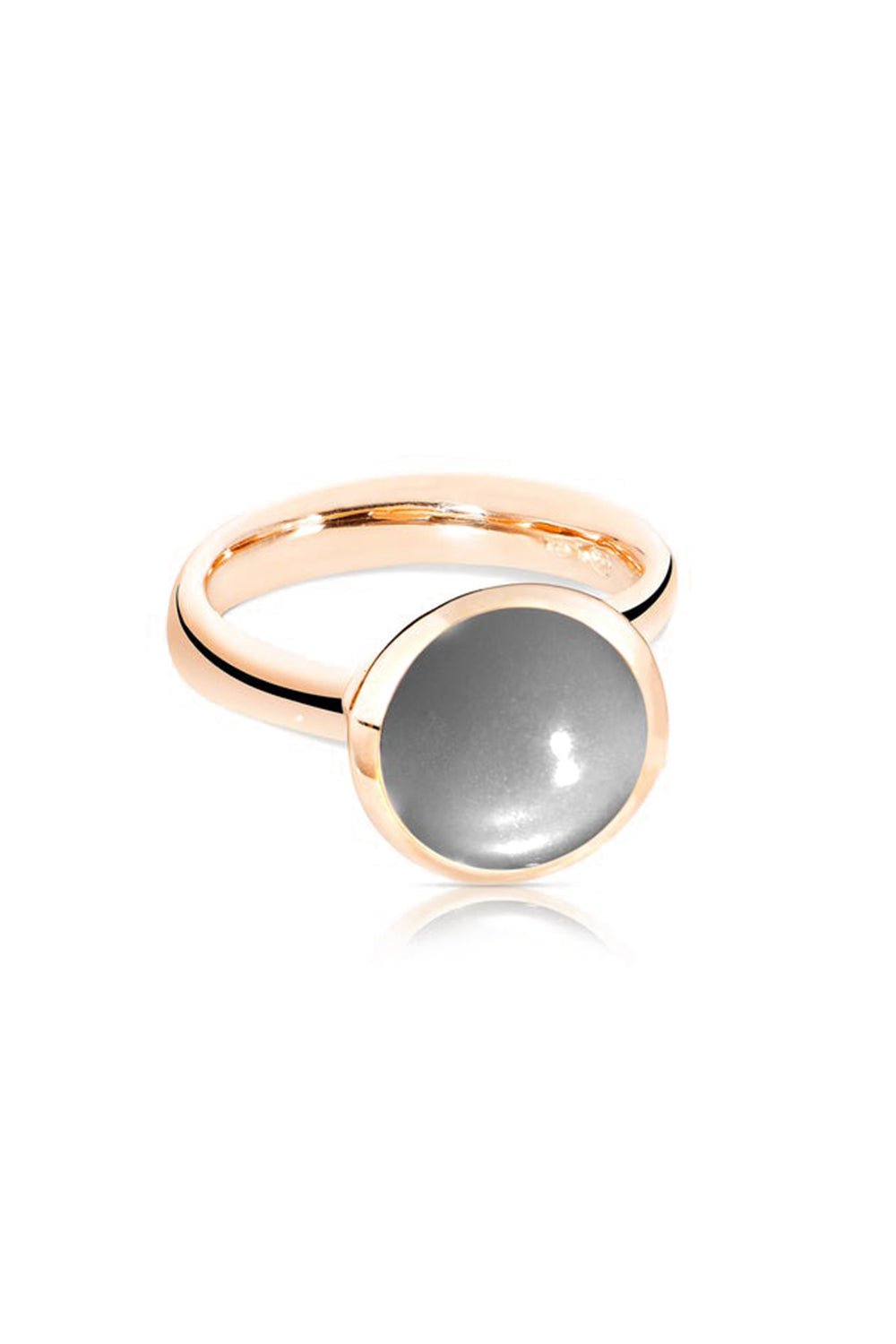 TAMARA COMOLLI-Moonstone Large Bouton Ring-ROSE GOLD