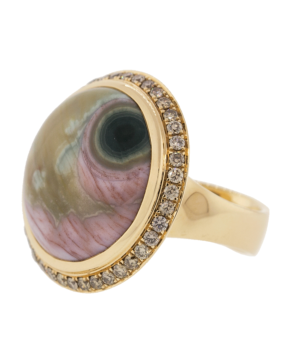 TAMARA COMOLLI-Small Ocean Jasper Pave Ring-ROSE GOLD