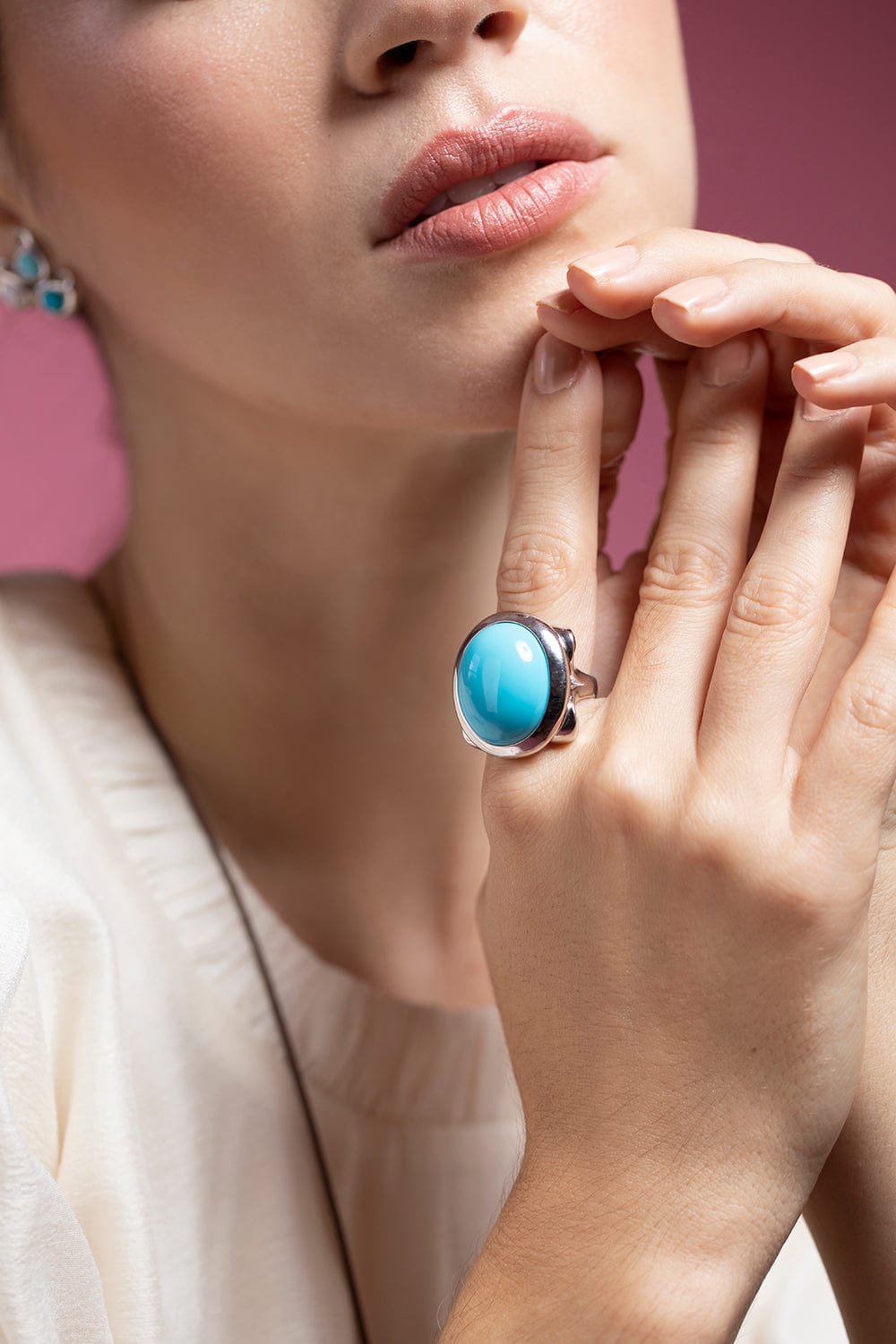 TAMARA COMOLLI-Turquoise Hippie Glam Ring-WHITE GOLD