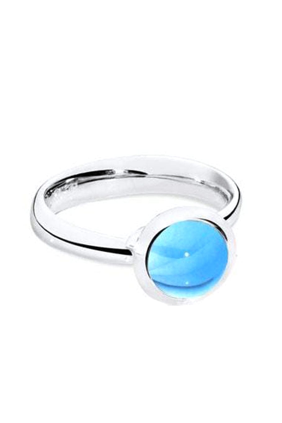 TAMARA COMOLLI-Small Swiss Topaz Bouton Ring-WHITE GOLD
