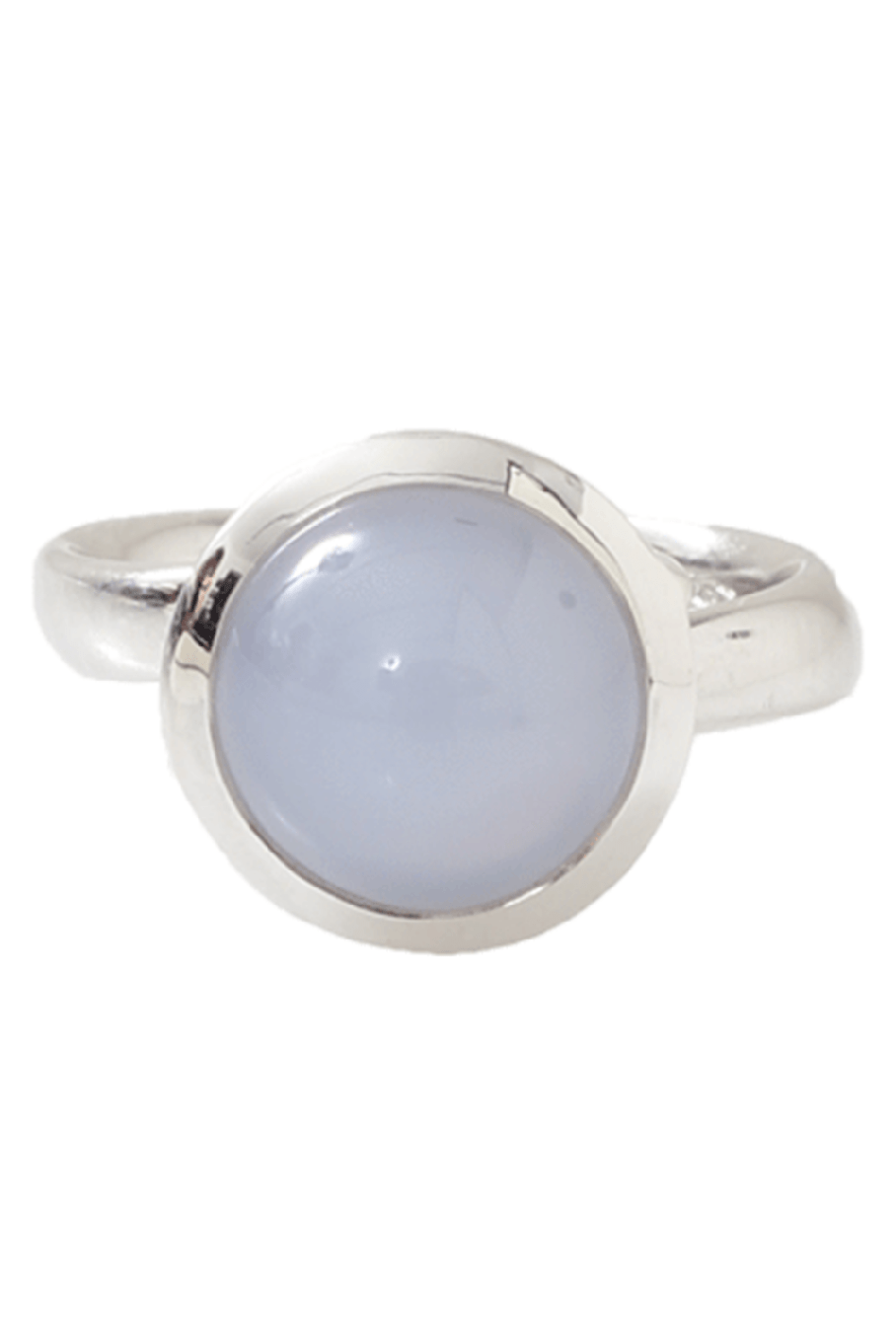 TAMARA COMOLLI-Chalcedony Large Bouton Ring-WHITE GOLD