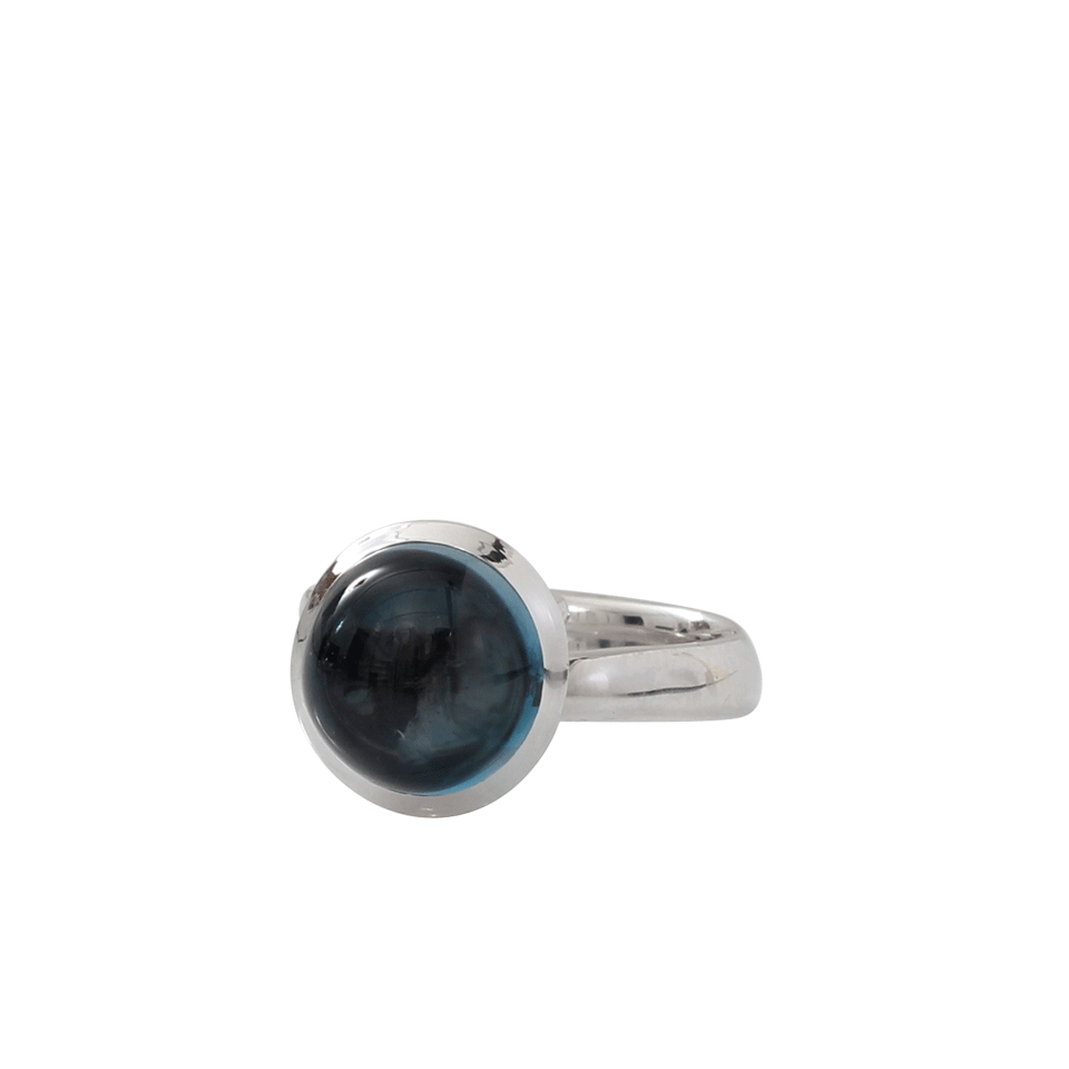 TAMARA COMOLLI-Large London Topaz Bouton Ring-WHITE GOLD