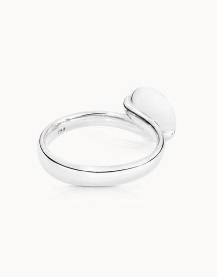 TAMARA COMOLLI-Small Pink Chalcedony Bouton Ring-WHITE GOLD