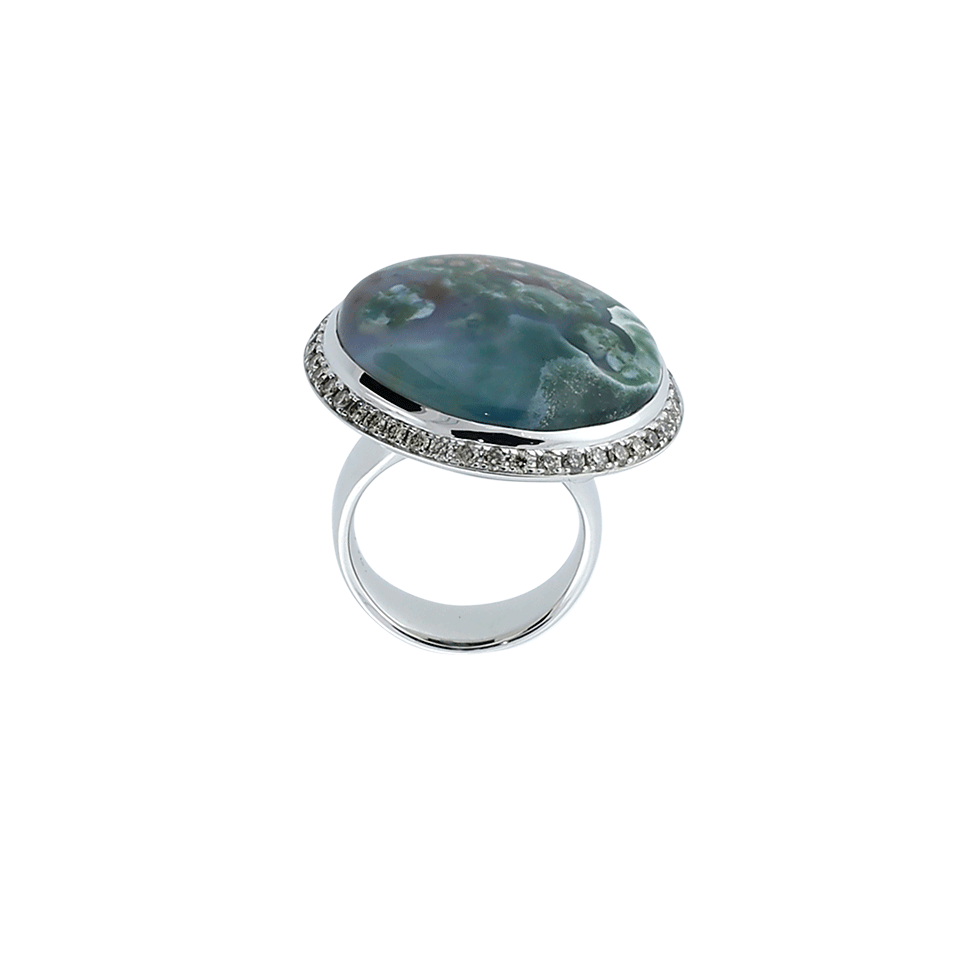 TAMARA COMOLLI-Large Ocean Jasper Ring-WHITE GOLD