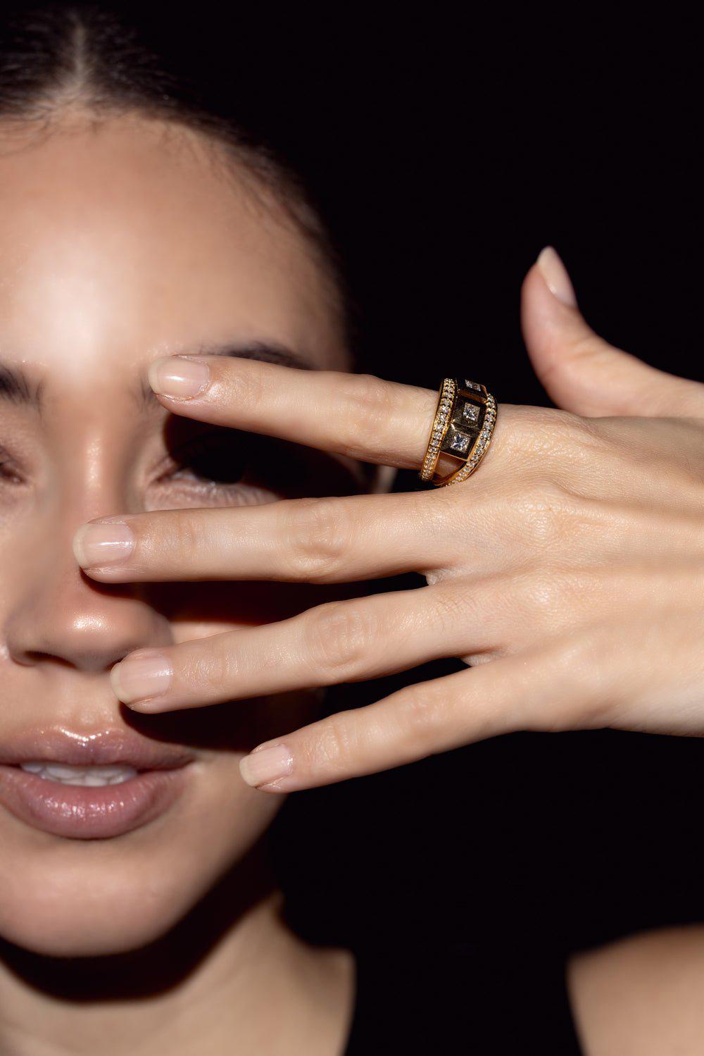TAMARA COMOLLI-Curriculum Vitae Diamond Ring-YELLOW GOLD