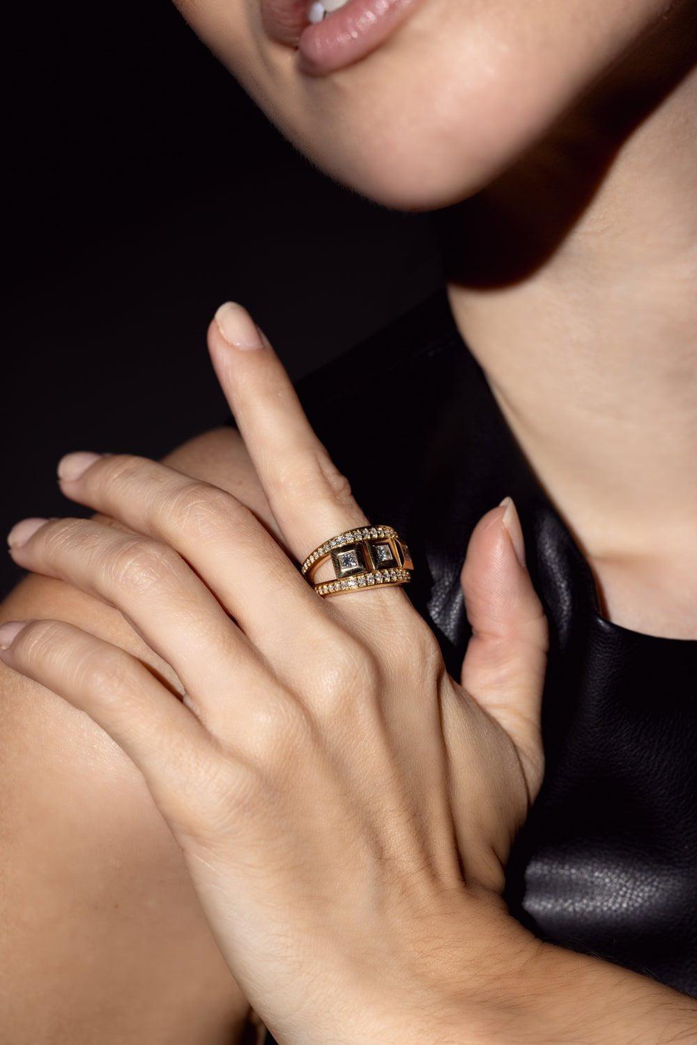 TAMARA COMOLLI-Curriculum Vitae Diamond Ring-YELLOW GOLD