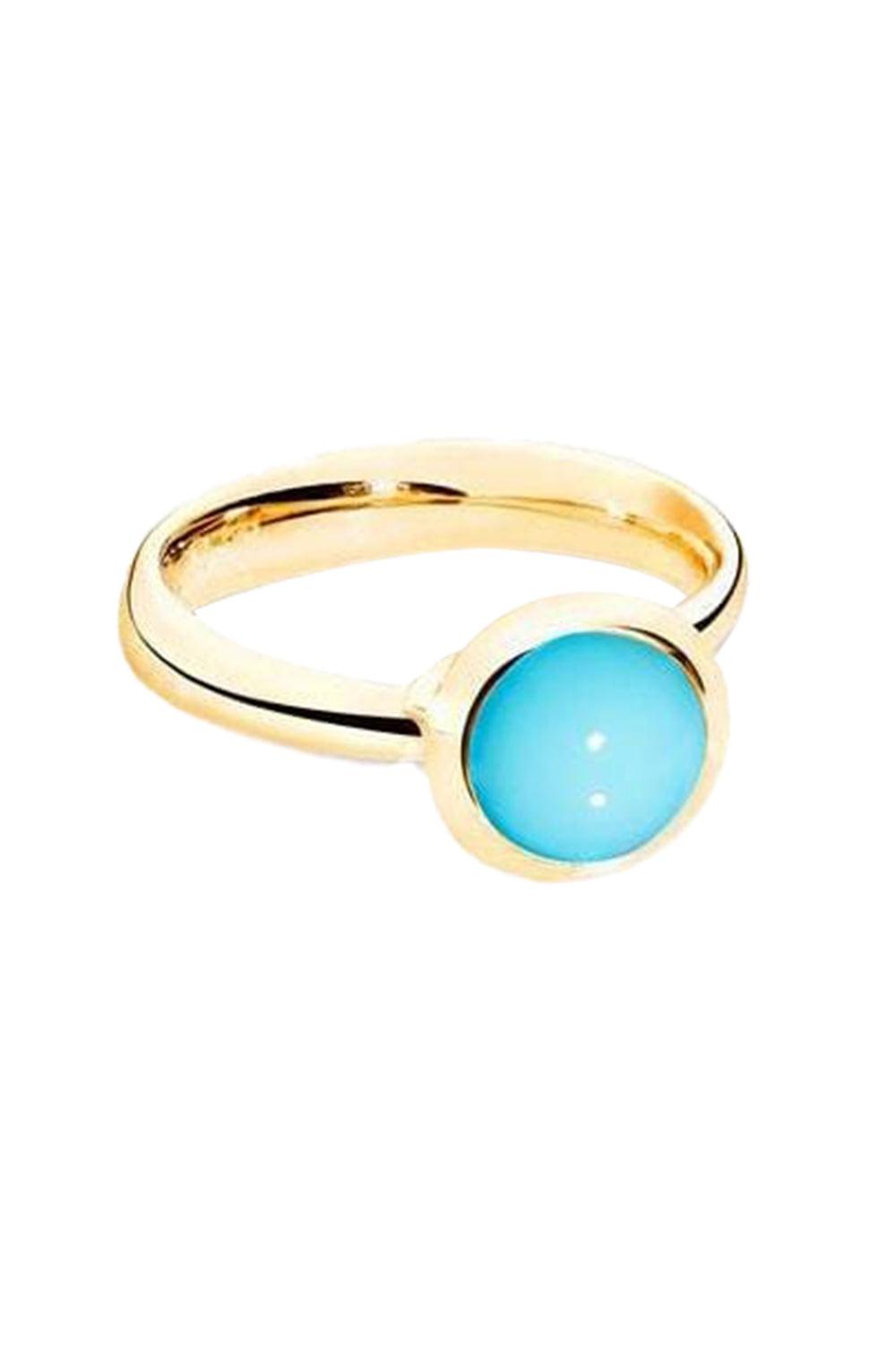 TAMARA COMOLLI-Small Turquoise Bouton Ring-YELLOW GOLD