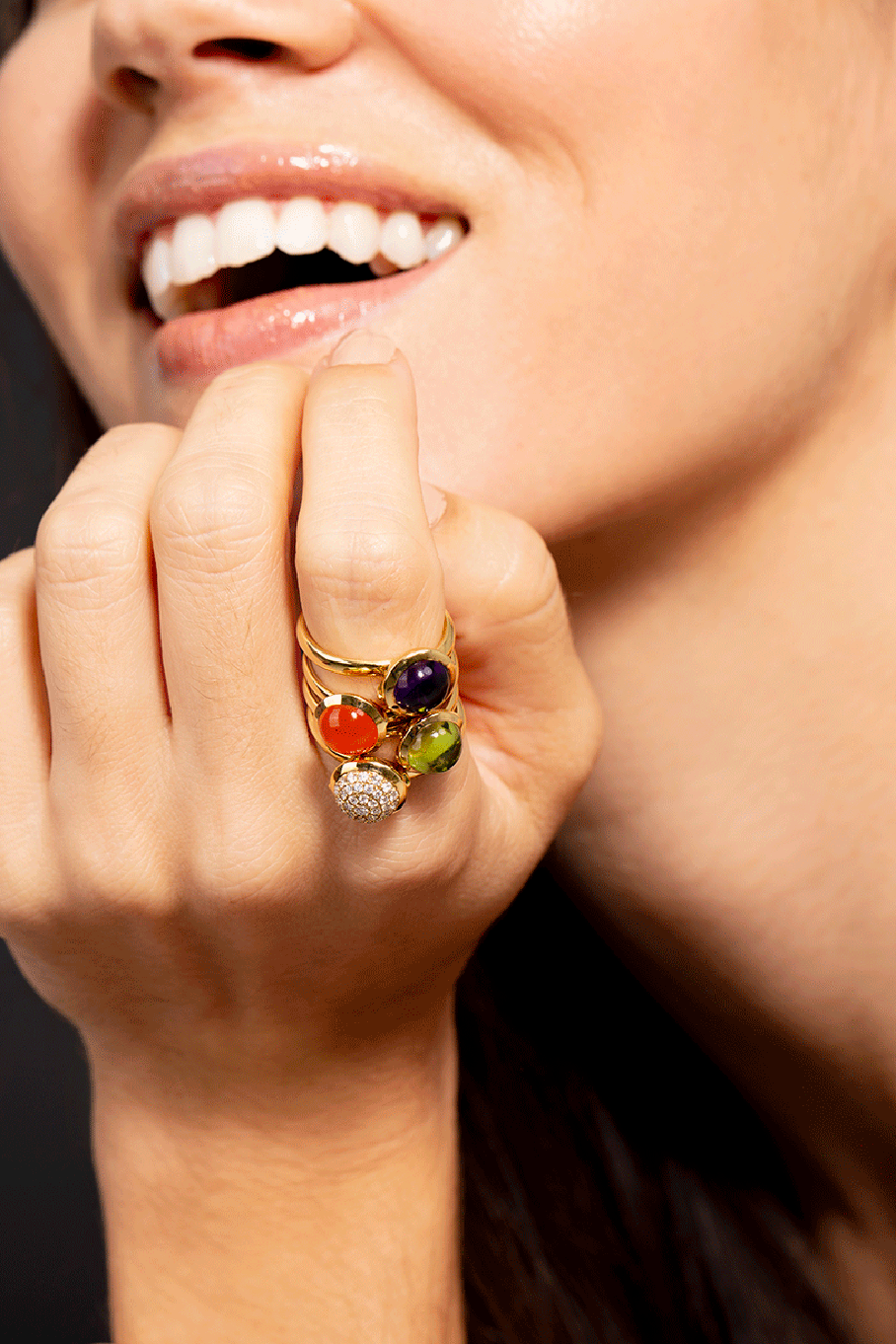 TAMARA COMOLLI-Small Diamond Pave Bouton Ring-YELLOW GOLD