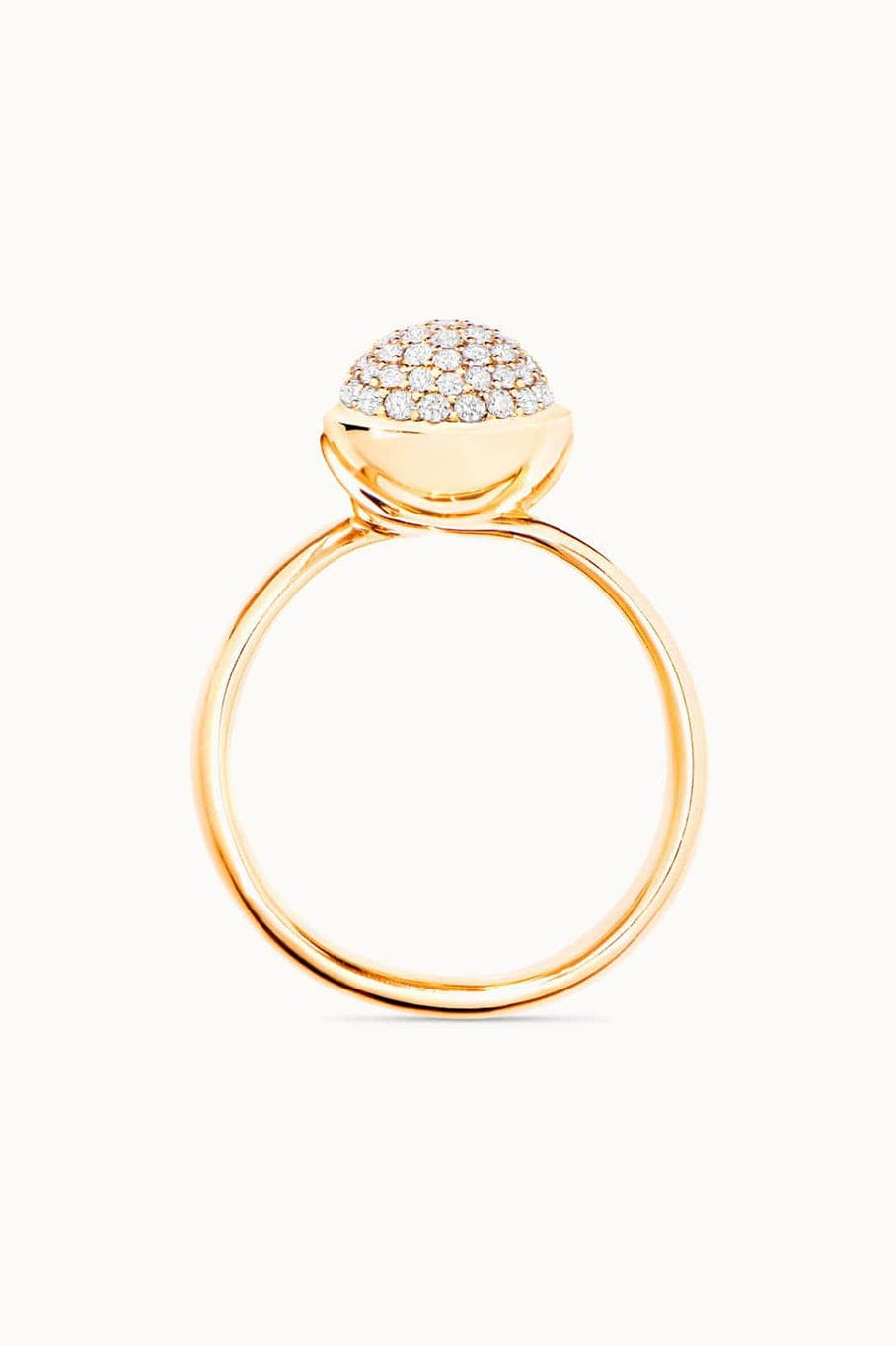 TAMARA COMOLLI-Small Diamond Pave Bouton Ring-YELLOW GOLD