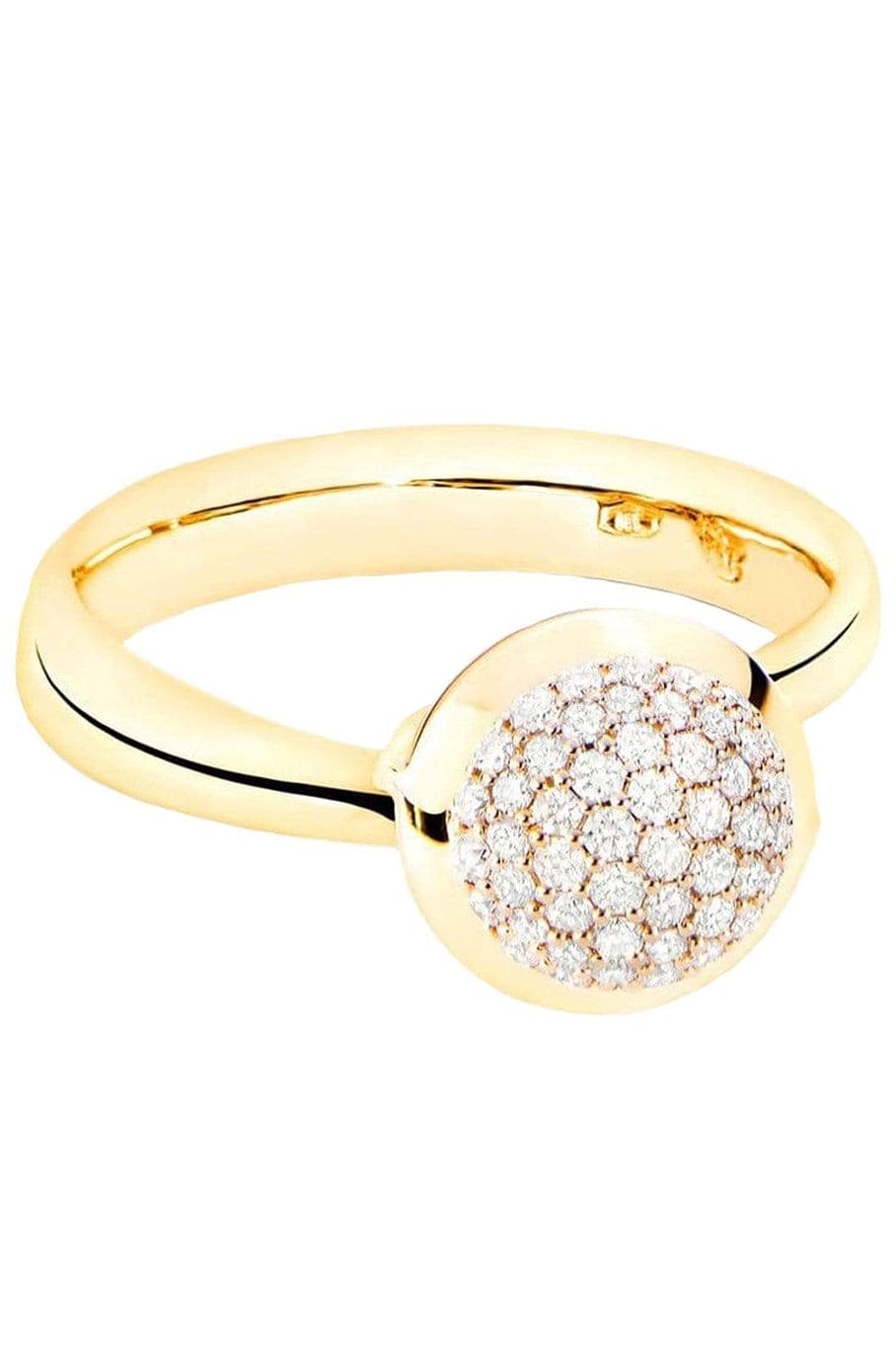 TAMARA COMOLLI-Small Diamond Pave Bouton Ring-YELLOW GOLD