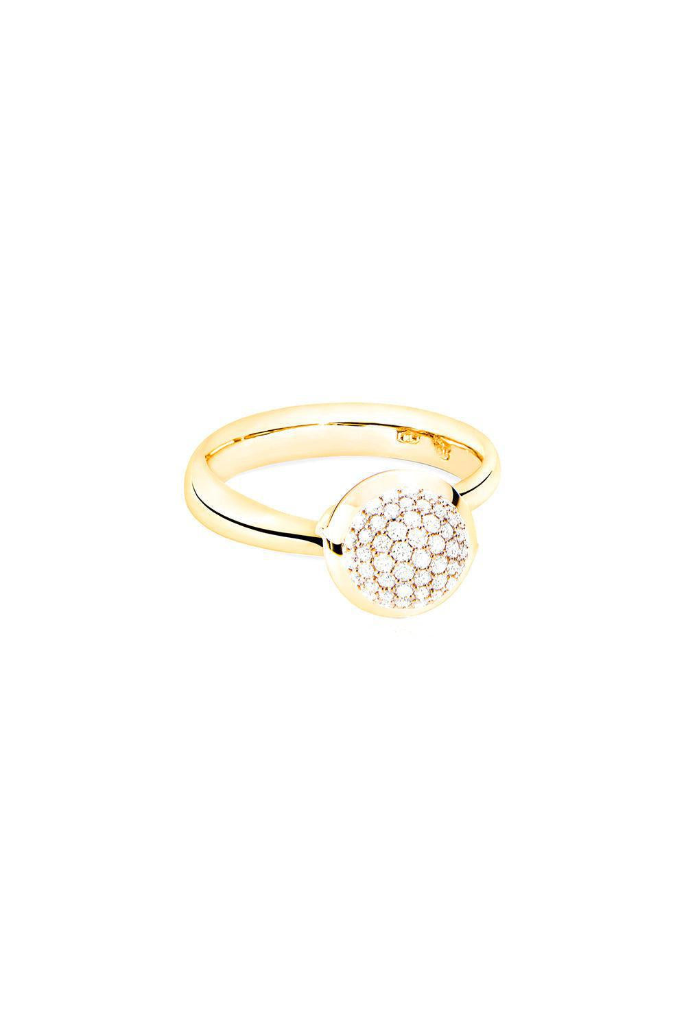 Small Diamond Pave Bouton Ring-YELLOW GOLD-6.75-JEWELRYFINE JEWELRING-TAMARA COMOLLI