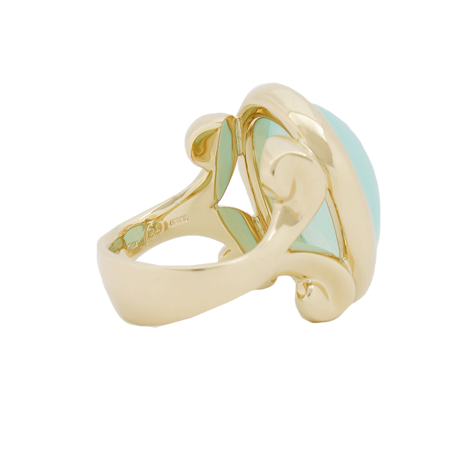 TAMARA COMOLLI-Aqua Chalcedony Small Hippie Glam Ring-YELLOW GOLD