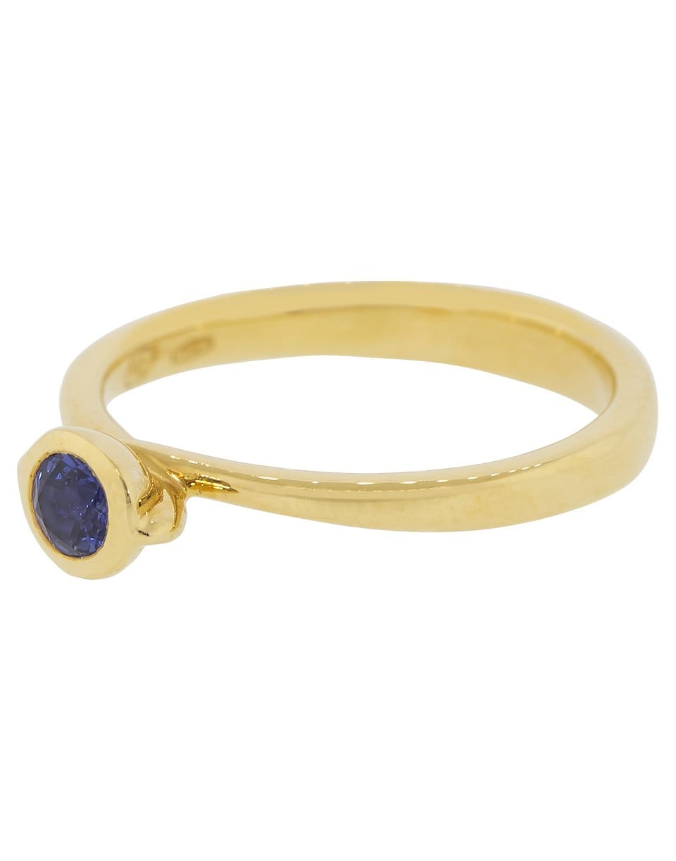 TAMARA COMOLLI-Blue Sapphire Solitaire Bouton Ring-YELLOW GOLD