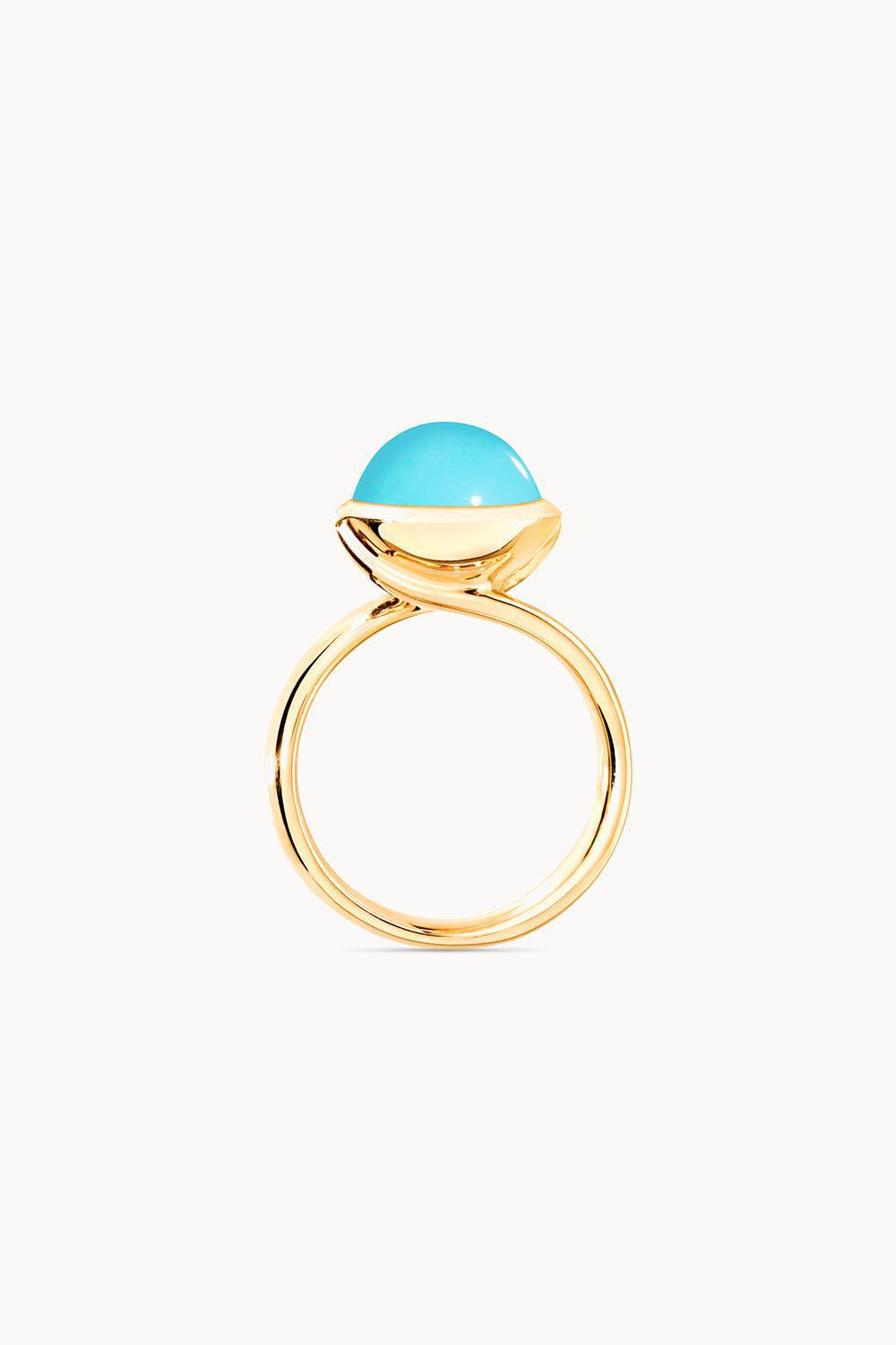 Large Turquoise Bouton Ring-YELLOW GOLD-7-JEWELRYFINE JEWELRING-TAMARA COMOLLI