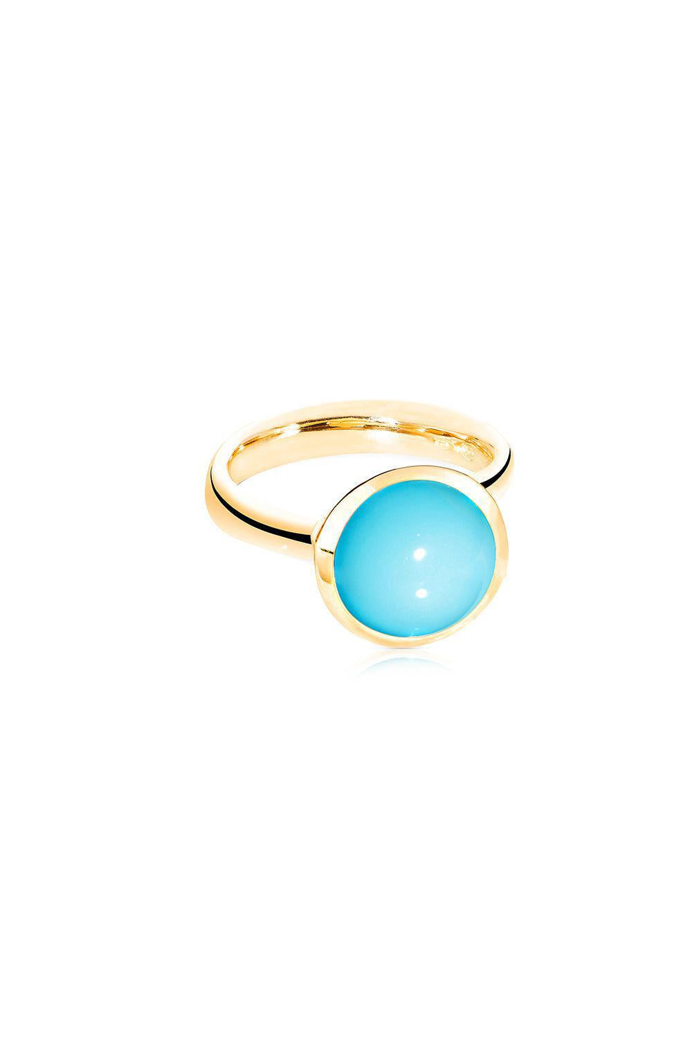 Large Turquoise Bouton Ring-YELLOW GOLD-7-JEWELRYFINE JEWELRING-TAMARA COMOLLI