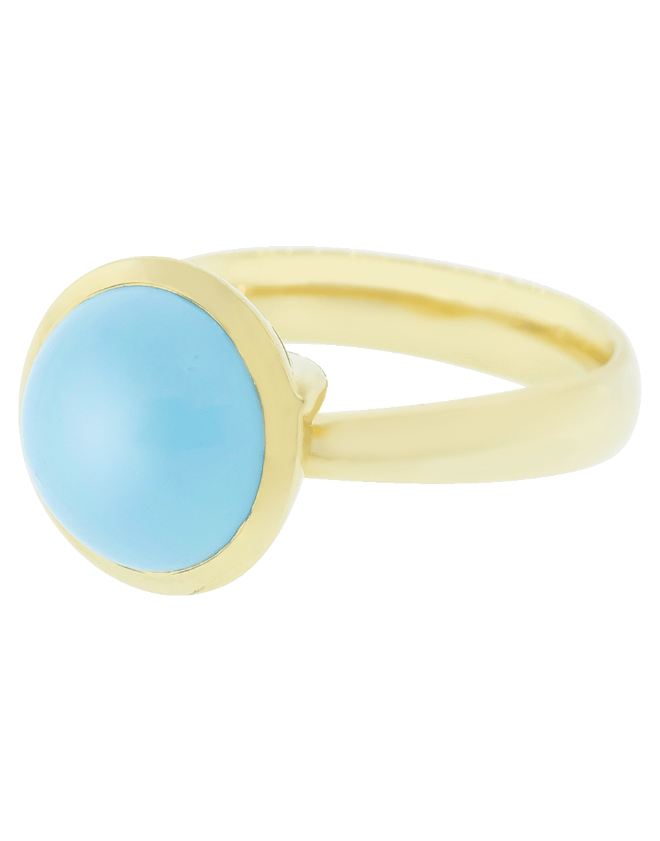 TAMARA COMOLLI-Large Turquoise Bouton Ring-YELLOW GOLD