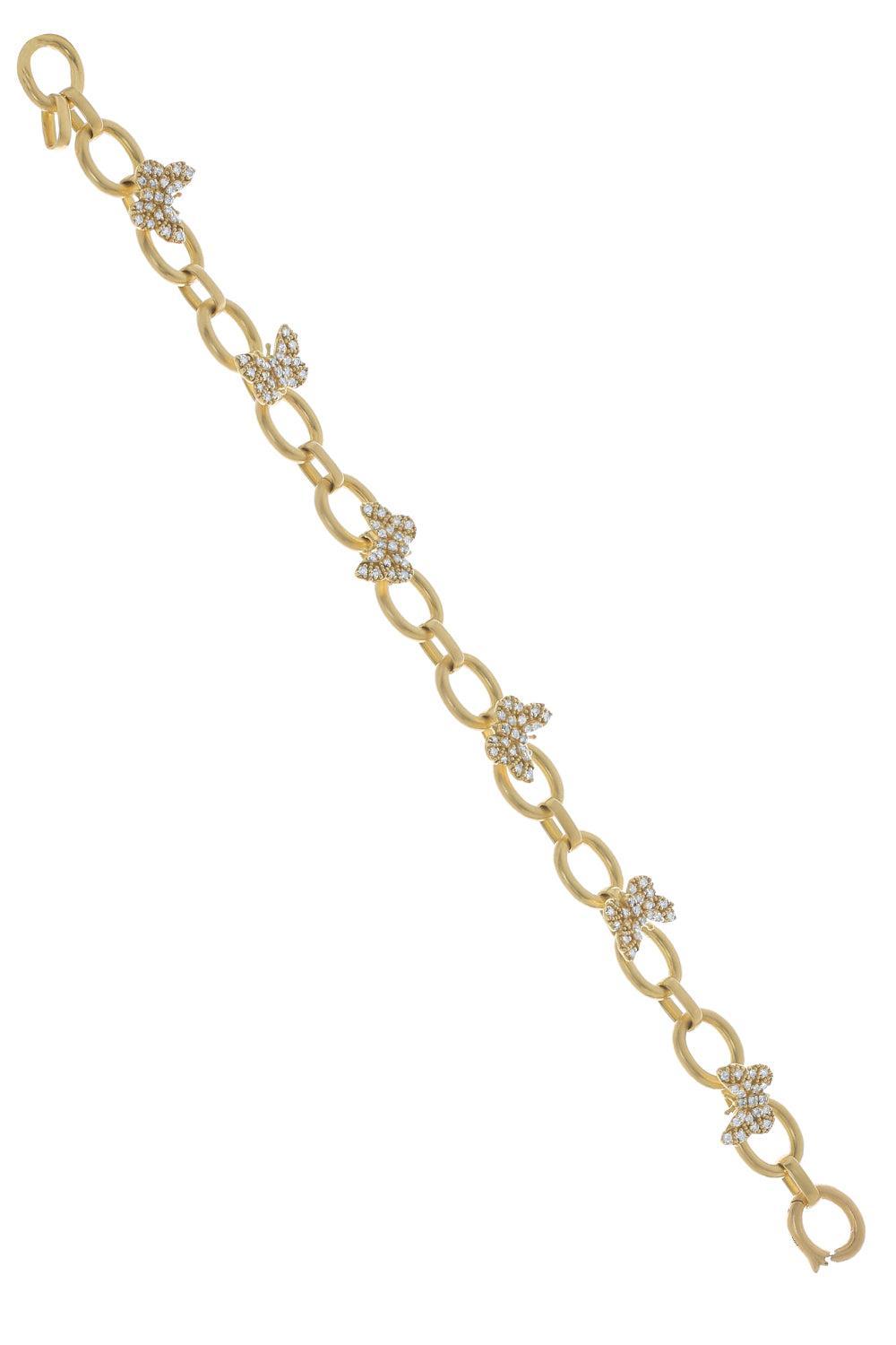 Tree of Life Diamond Butterfly Link Bracelet-YELLOW GOLD-8-JEWELRYFINE JEWELBRACELET O-TANYA FARAH
