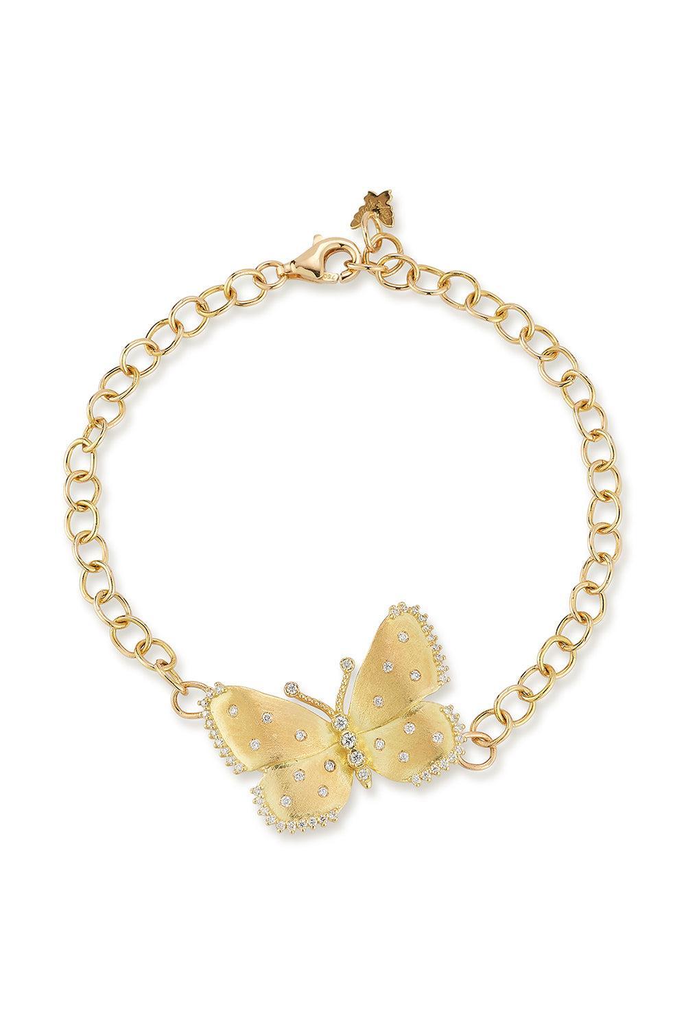 Medium Satin Diamond Butterfly Bracelet-YELLOW GOLD-M-JEWELRYFINE JEWELBRACELET O-TANYA FARAH