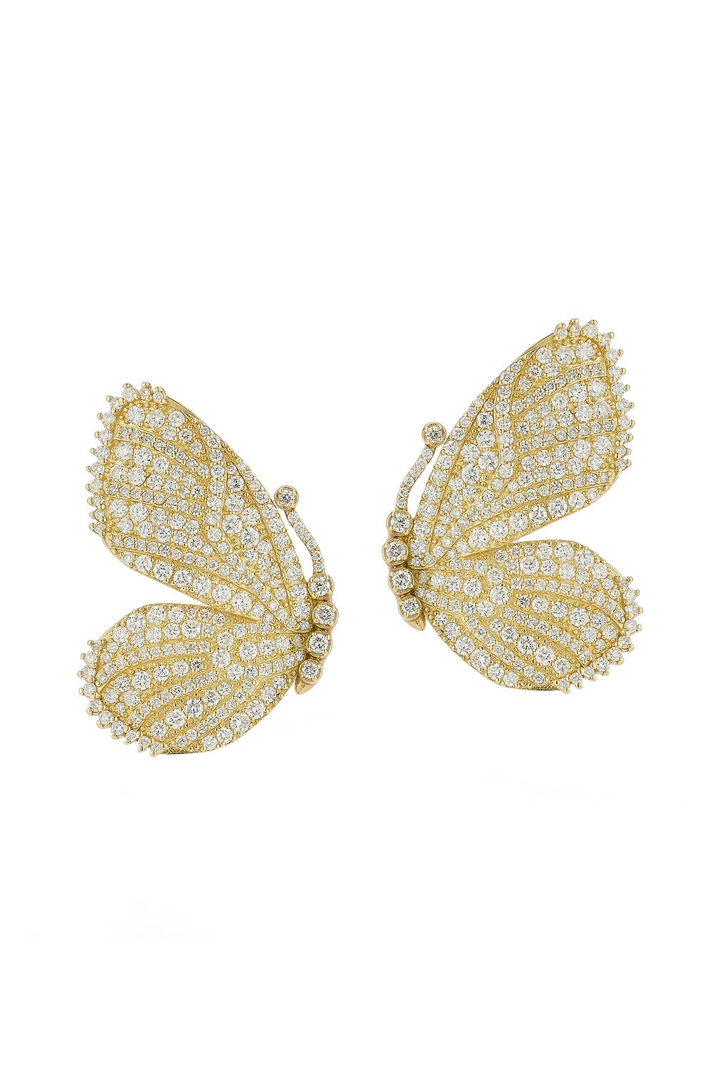 TANYA FARAH-Diamond Half Wing Butterly Earrings-