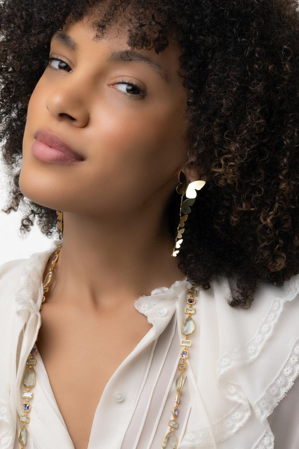 Cascading Butterfly Earrings-YELLOW GOLD-JEWELRYFINE JEWELEARRING-TANYA FARAH