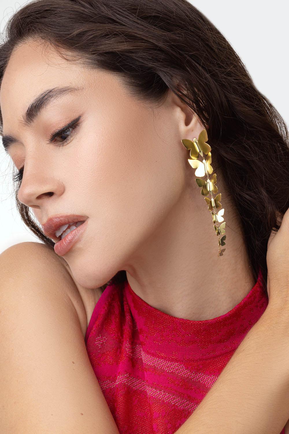 Cascading Butterfly Earrings-YELLOW GOLD-JEWELRYFINE JEWELEARRING-TANYA FARAH
