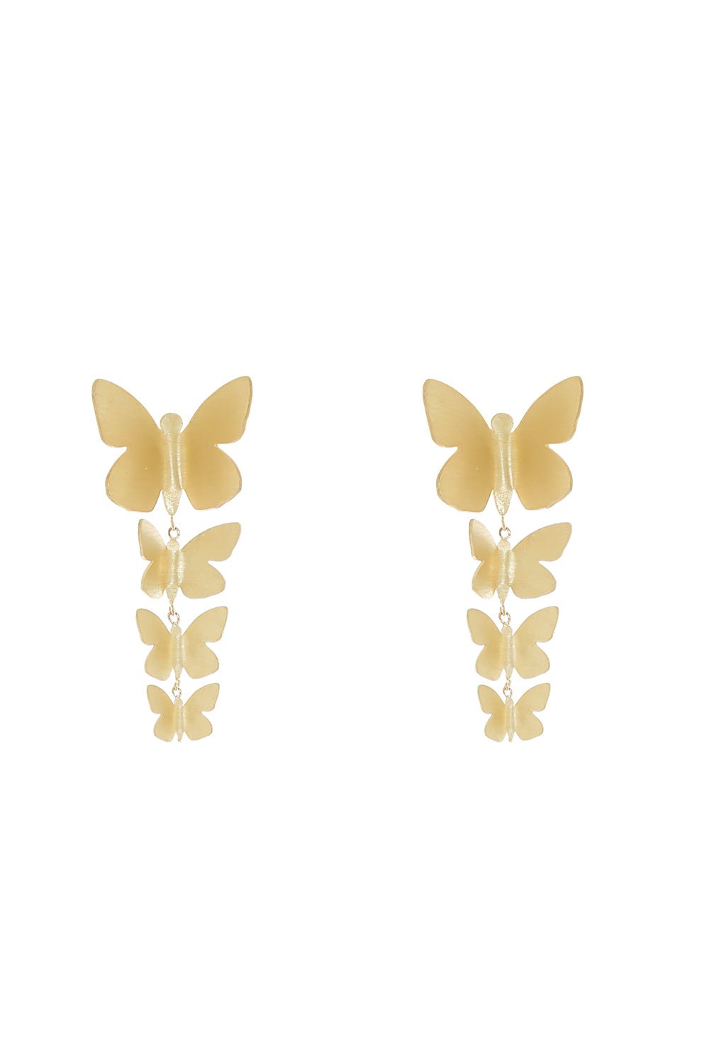 TANYA FARAH-Four Cascading Butterfly Earrings-YELLOW GOLD