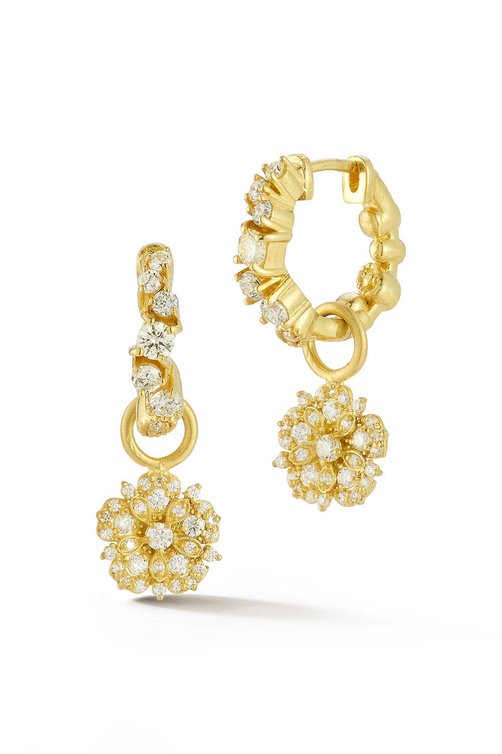 TANYA FARAH-Jasmine Bloom Diamond Drop Earrings-YELLOW GOLD