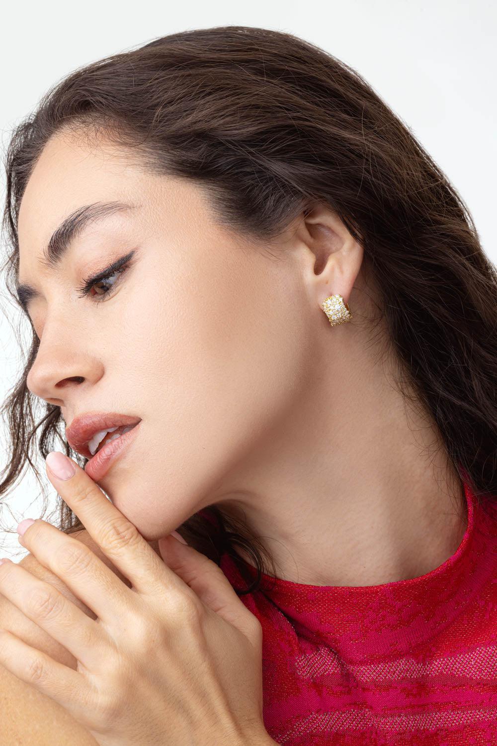 Modern Etruscan Diamond Earrings-YELLOW GOLD-JEWELRYFINE JEWELEARRING-TANYA FARAH