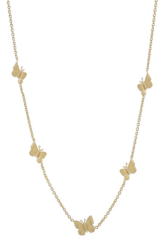 Five Station Textured Diamond Necklace-YELLOW GOLD-JEWELRYFINE JEWELNECKLACE O-TANYA FARAH