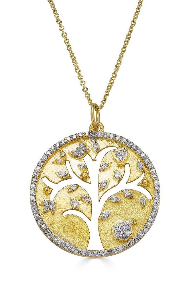 TANYA FARAH-Medium Tree of Life Necklace-YELLOW GOLD