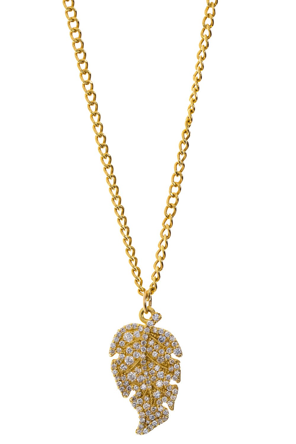 TANYA FARAH-Tree Of Life Organic Leaf Necklace-YELLOW GOLD