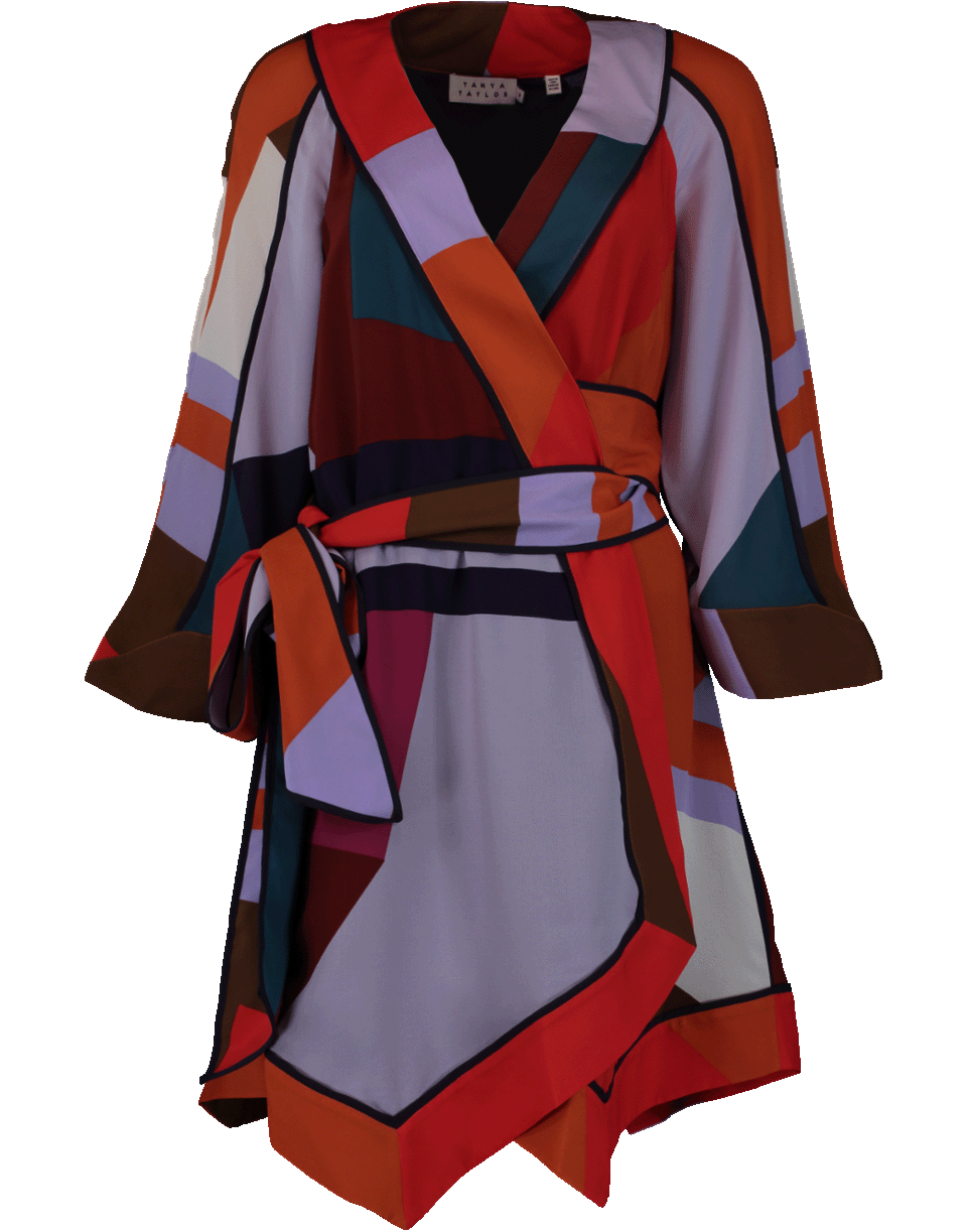 TANYA TAYLOR-Color Block Print Sheila Dress-