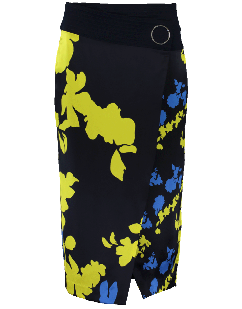 TANYA TAYLOR-Camo Print Satin Samra Skirt-