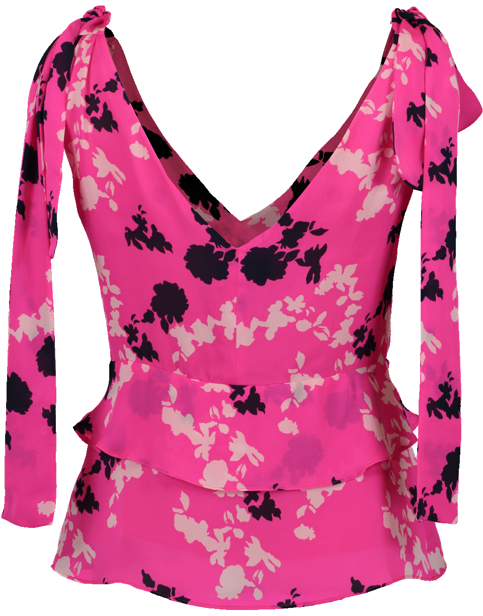 TANYA TAYLOR-Camo Print Satin Sierra Top-
