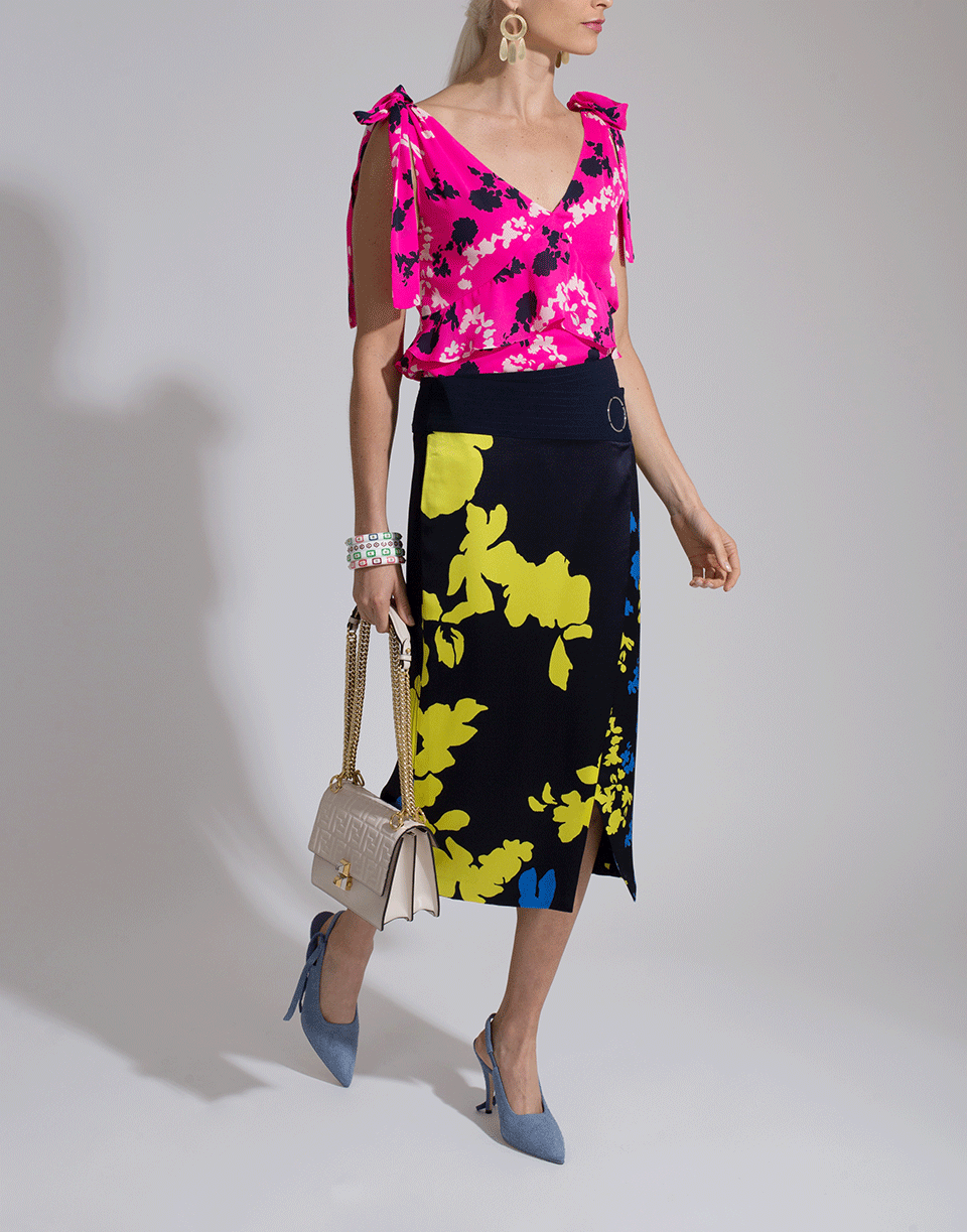TANYA TAYLOR-Camo Print Satin Sierra Top-