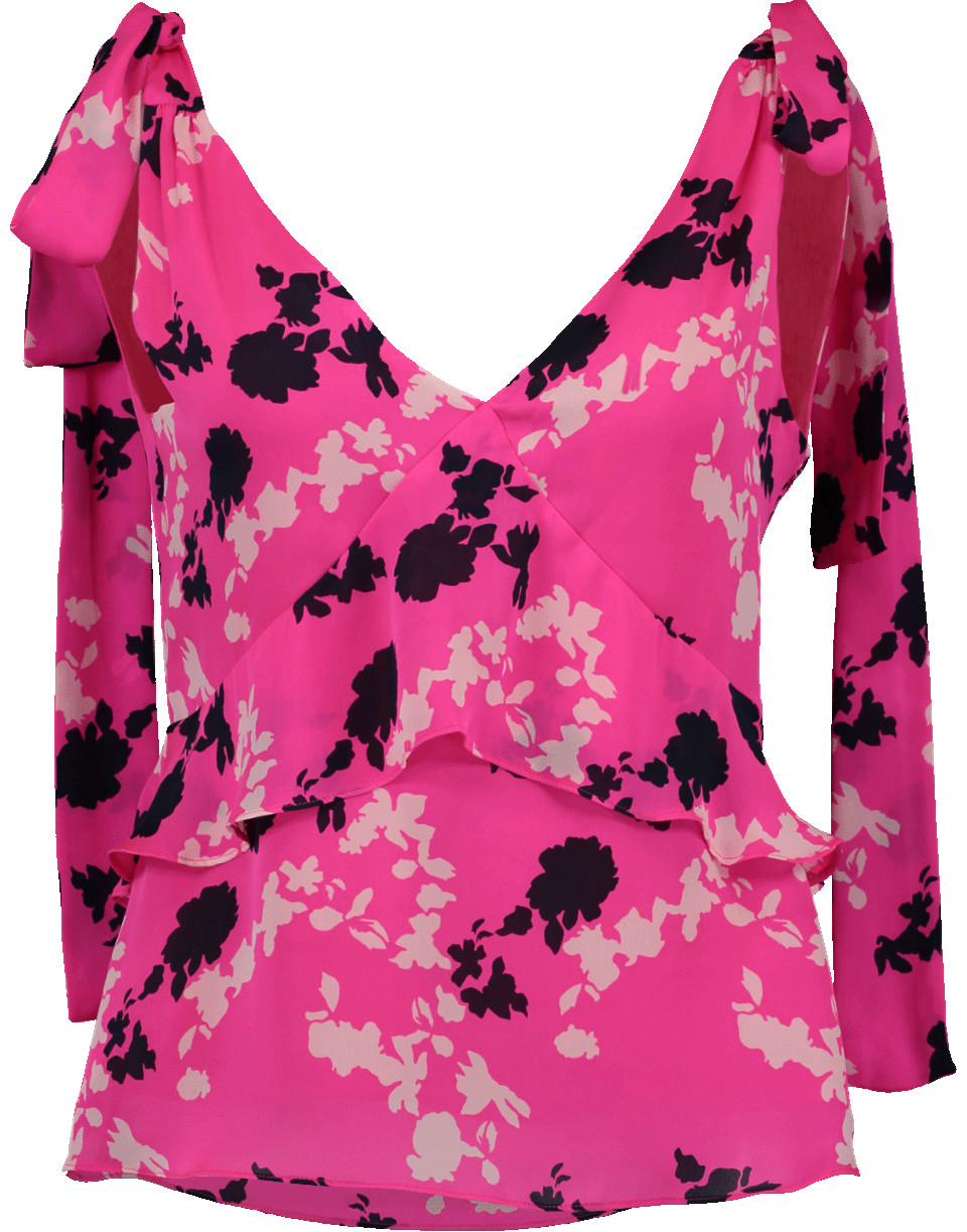 TANYA TAYLOR-Camo Print Satin Sierra Top-