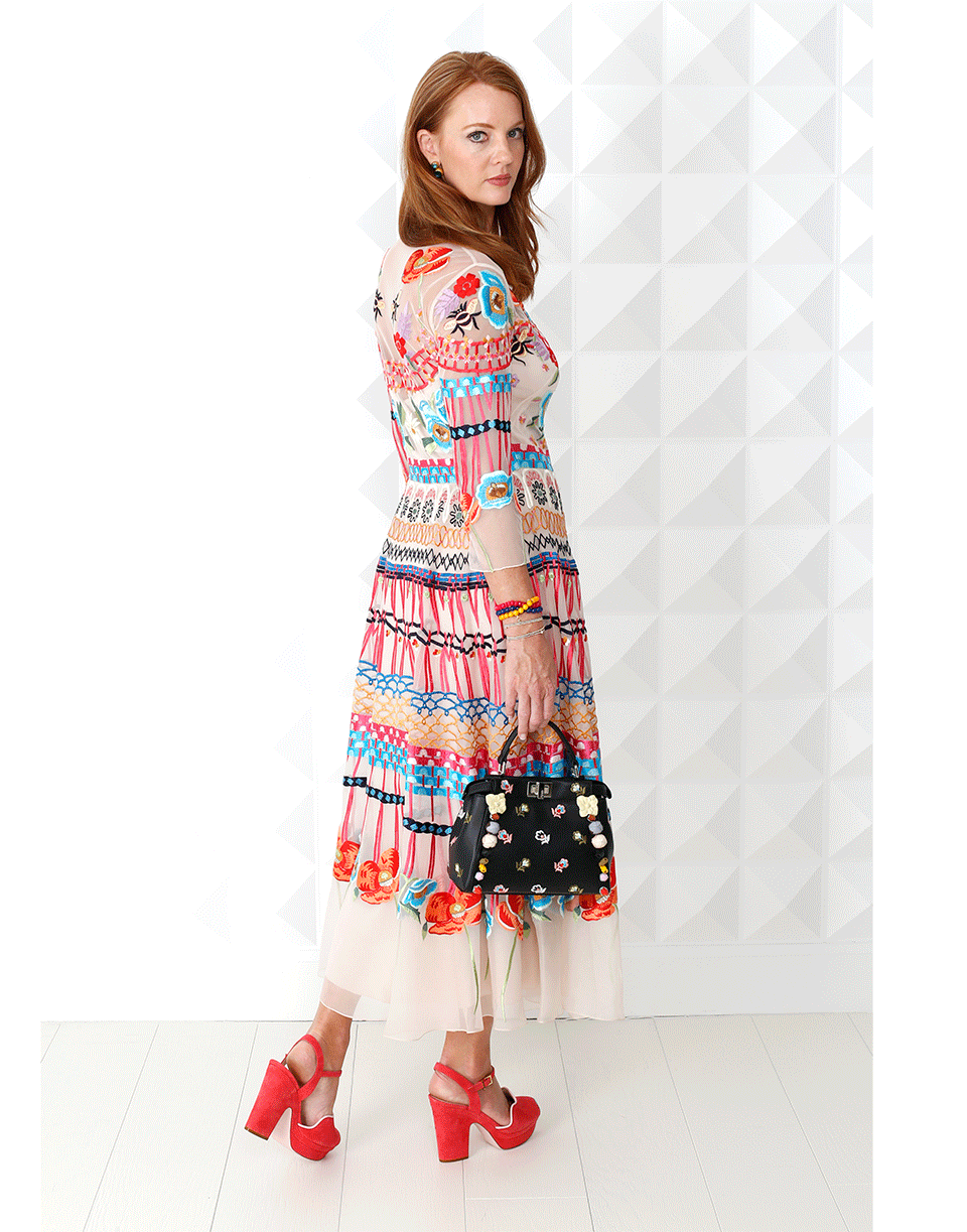 TEMPERLEY LONDON-Aura Embroidered Dress-ALMOND