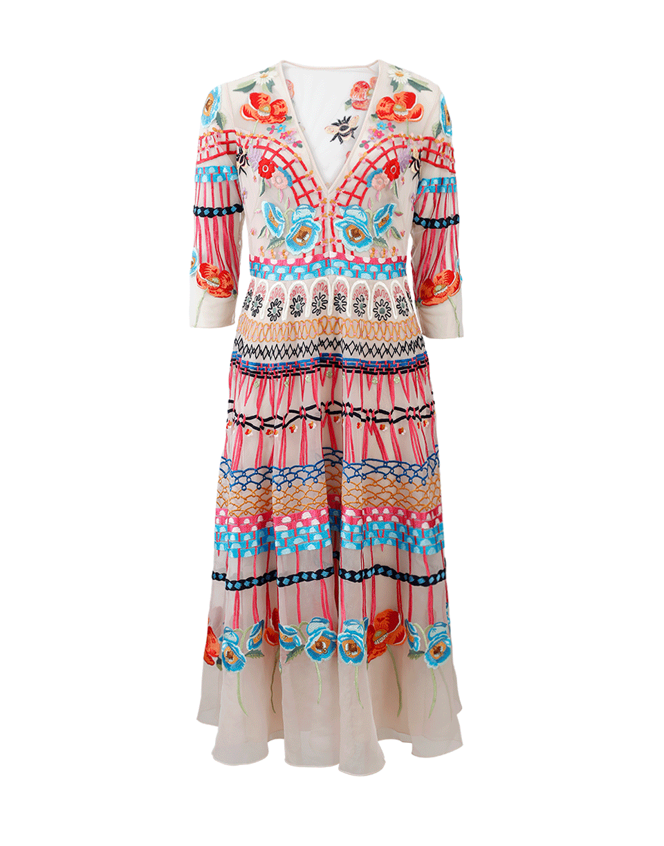 TEMPERLEY LONDON-Aura Embroidered Dress-ALMOND