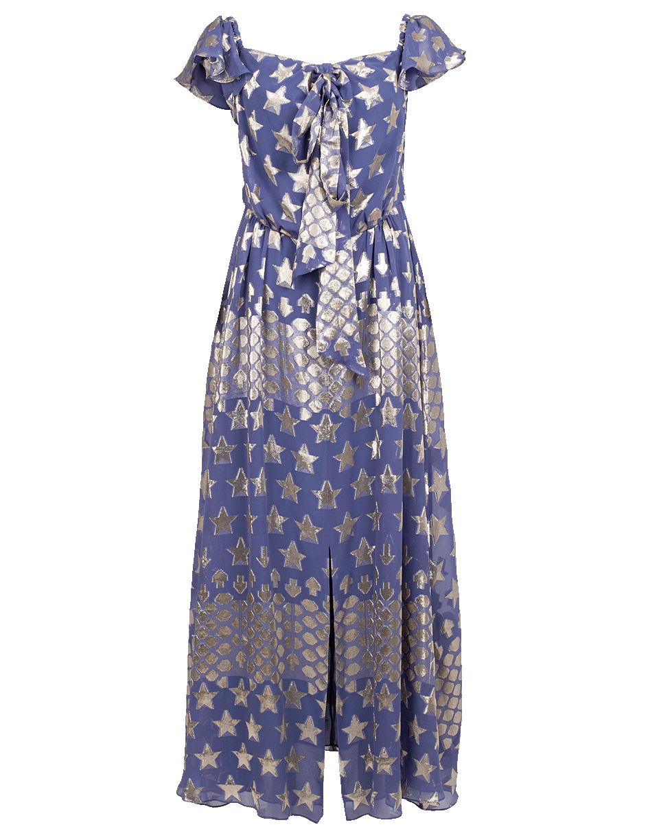 TEMPERLEY LONDON-Hetty Off Shoulder Dress-BLUEBELL