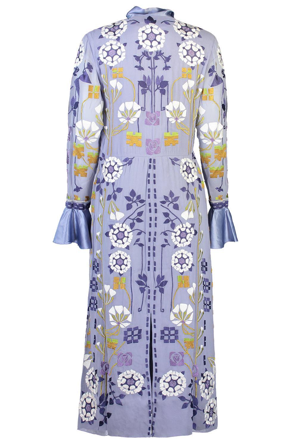 Casa Tie Midi Dress - Blue-BLUE-2-CLOTHINGDRESSCOCKTAIL-TEMPERLEY LONDON