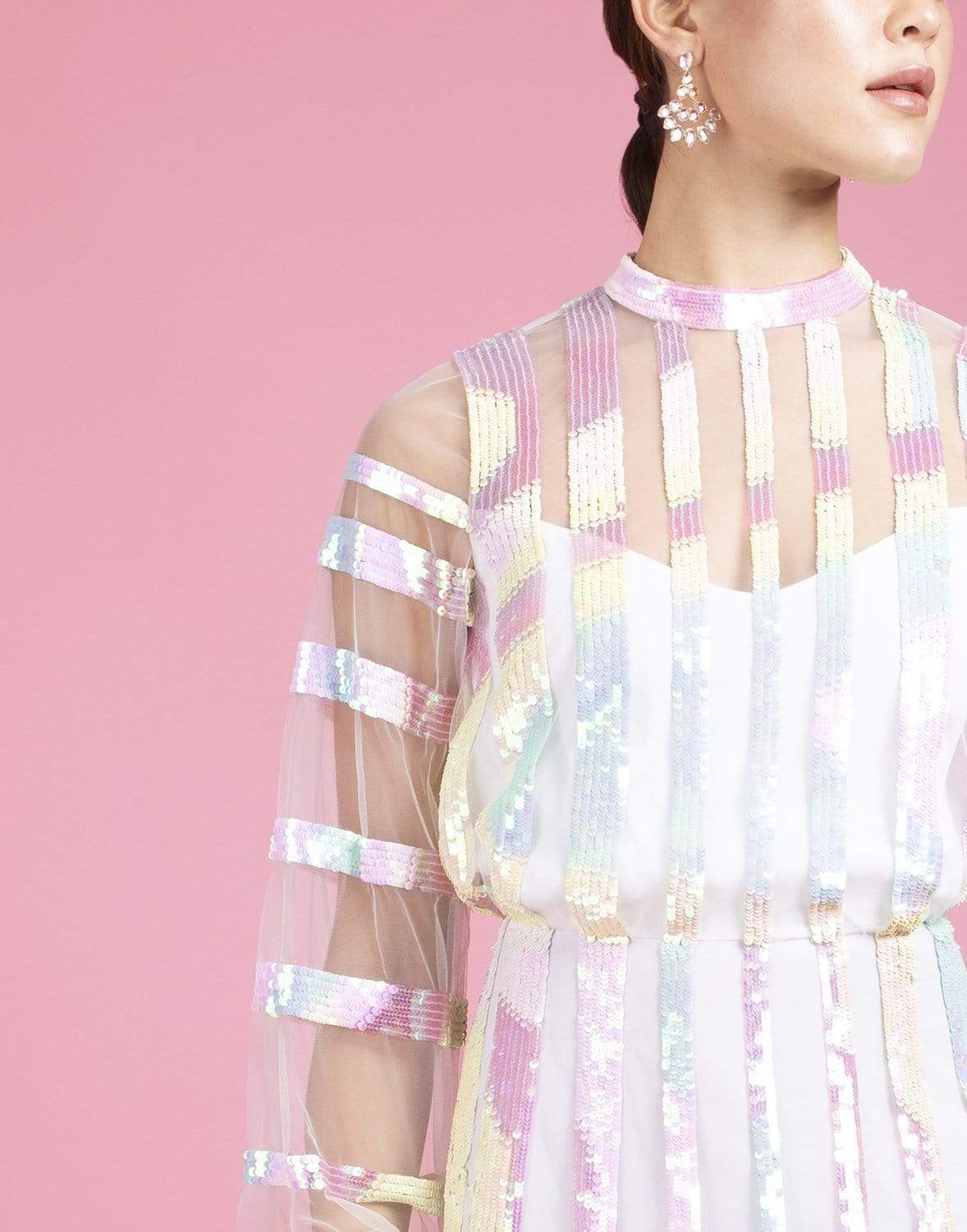 TEMPERLEY LONDON-Dusty Long Dress-RAINBOW
