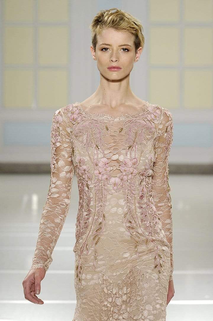TEMPERLEY LONDON-Aven Tattoo Lace Gown-NUDE