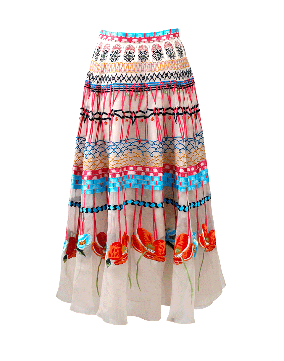 TEMPERLEY LONDON-Aura Embroidered Skirt-ALMOND