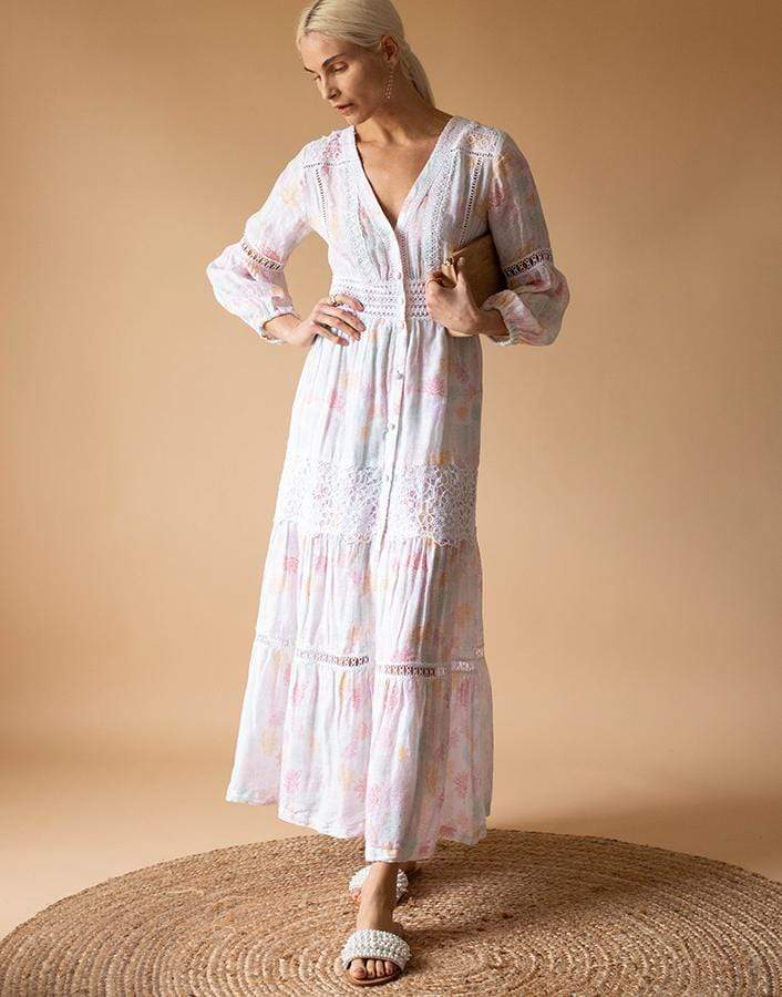 TEMPTATION POSITANO-Positano 21 Embroidered Button Maxi Dress-