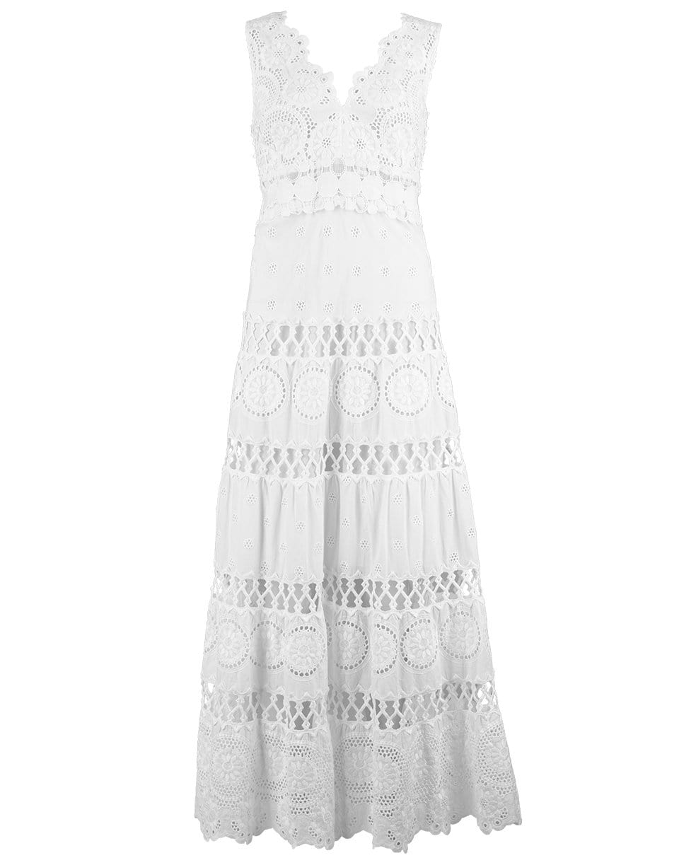 TEMPTATION POSITANO-Asuncion Sleeveless V-Neck White Maxi Dress-