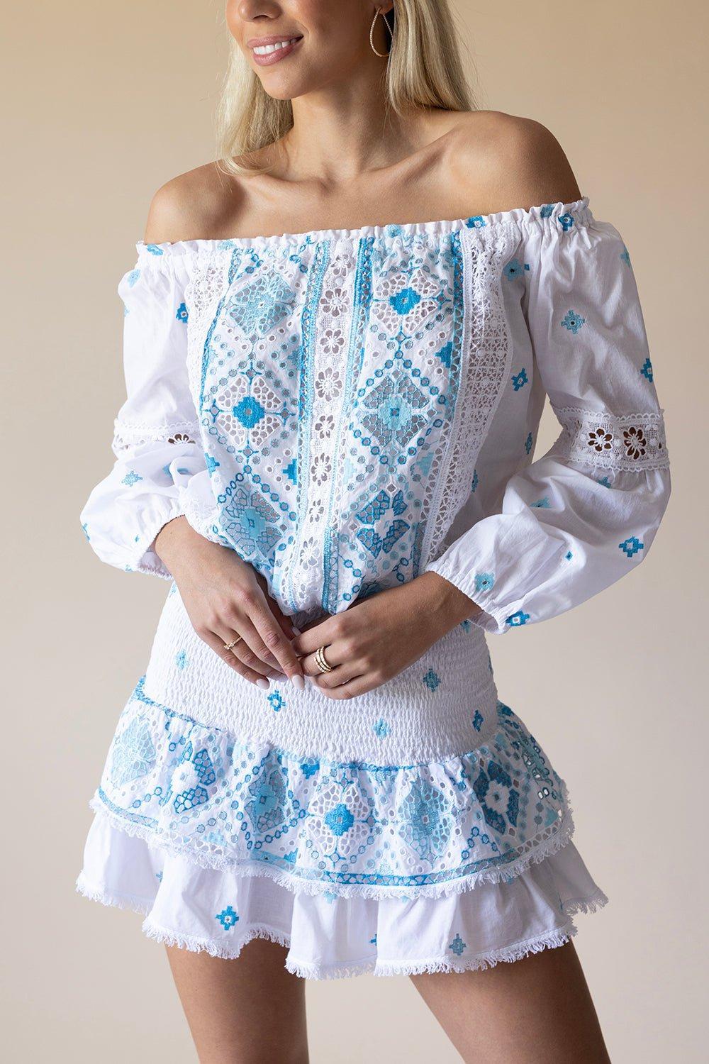 TEMPTATION POSITANO-Embroidered Mini Skirt-