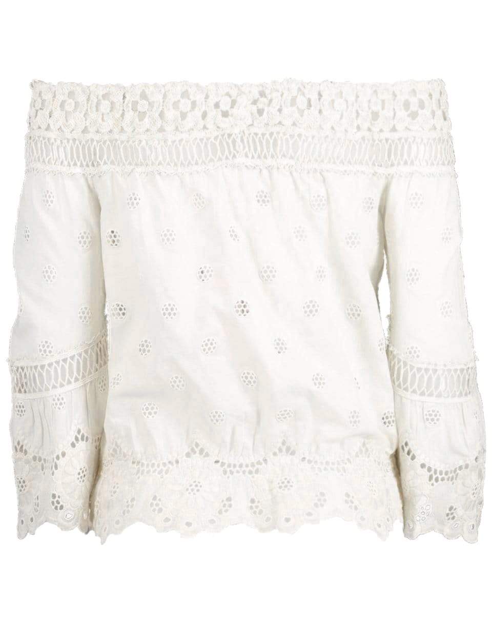 TEMPTATION POSITANO-White Colombia 3/4 Sleeve Off Shoulder Blouse-
