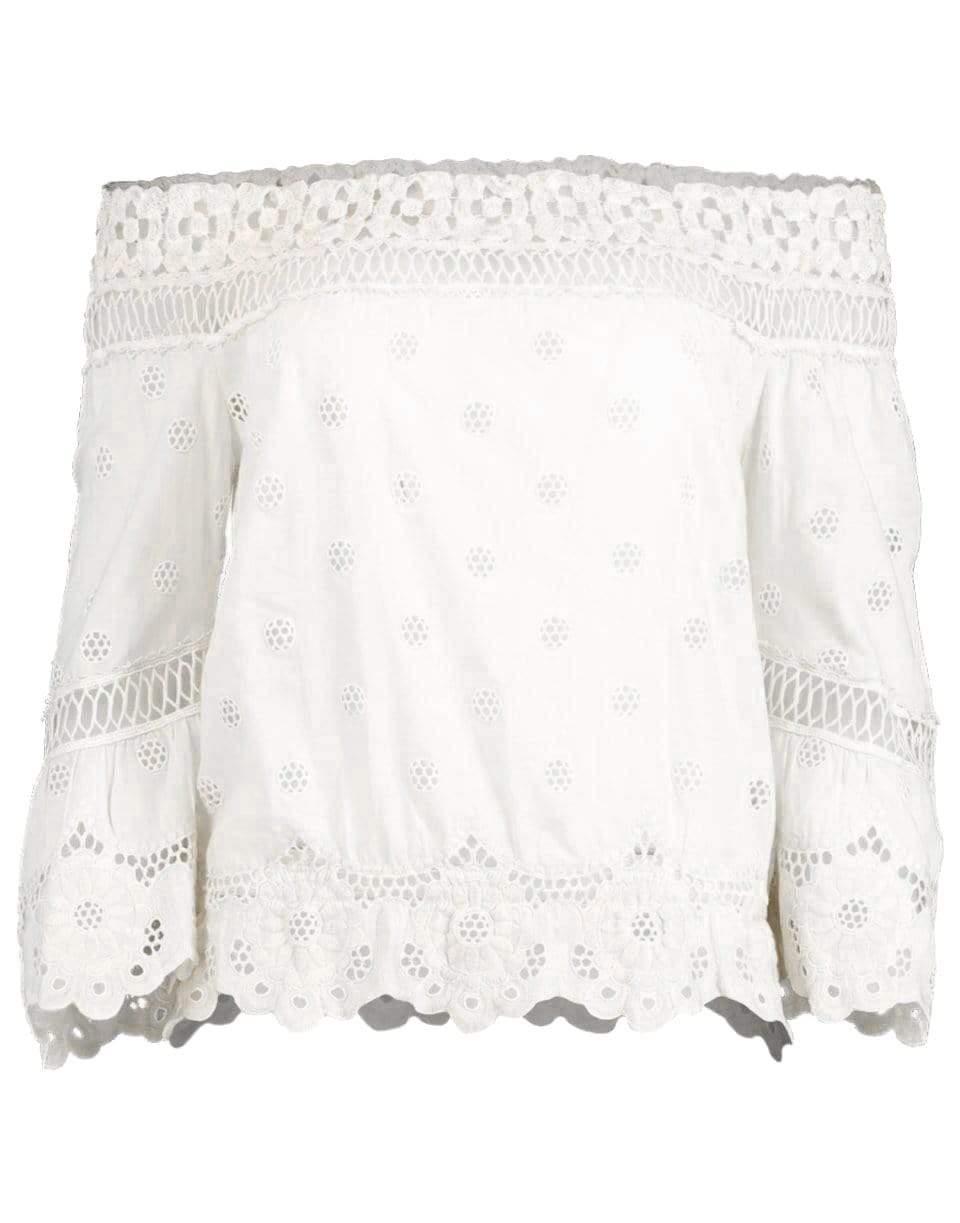 TEMPTATION POSITANO-White Colombia 3/4 Sleeve Off Shoulder Blouse-